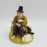 Russian porcelain figure of a seated bearded gentleman, 23cm high  Condition - as new