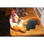 Painted model of a cockerel