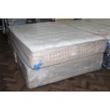 5' new four drawer divan with pillow top pocket sprung memory foam mattress