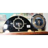 2 deco style mantel clocks