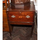 22" Edwardian inlaid mahogany drop flap cupboard