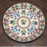 16" painted circular majolica dish