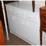 3'6 modern white low sideboard with fitted 3 drawers and cupboards