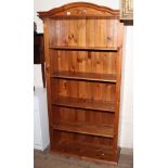 3' pine open bookcase