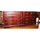 Pair of 2'6 reproduction mahogany chests of 3 long and 2 short drawers each time