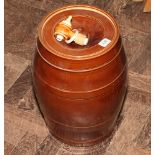 Large brown glazed stoneware jar with tap 16.