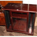 2'6 mahogany hifi and CD cabinet with glazed door