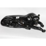 Carved ebony Leopard ornament