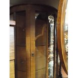 2' 3 D shaped walnut China display cabinet