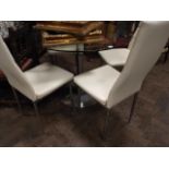 Set of 6 modern tubular framed dining chairs with upholstered seats and backs