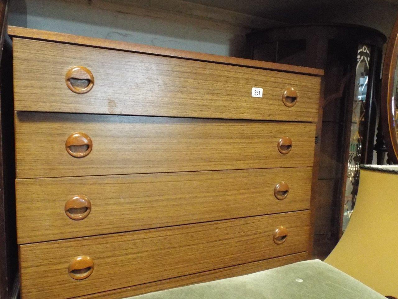 2'6 teak chest of 6 drawers