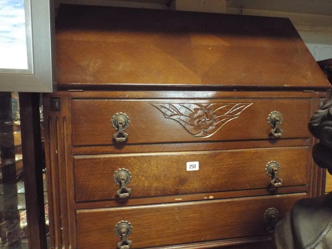 2' 6 oak bureau with 3 drawers under,