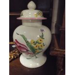 Floral decorated china jar with lid