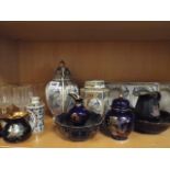 Glass fruit set, wine glasses,