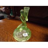 Art deco style green glass naked lady table lamp base