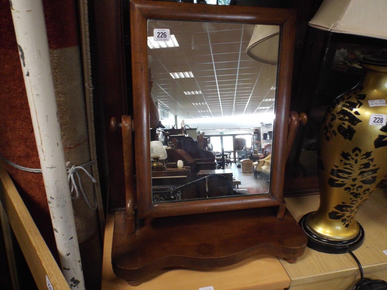 Victorian mahogany swing toilet mirror