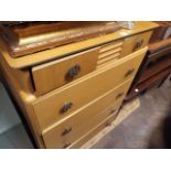 2'6 light oak tallboy chest of 5 long drawers