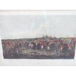 Large Victorian coloured print depicting The Bedale Hunt 22" x 31"