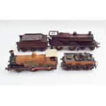 2 clockwork O gauge tin plate trains with tenders