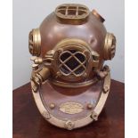 Full sized brass and copper diving helmet, US Navy by Morse Diving Equipment Company,