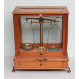 Baird and Tatlock brass laboratory balance scales in case