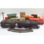 American Lionel electric train set complete with carriages, track, station etc.