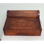 20th century camphor wood writing slope with tambour top and drawer,