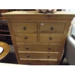 3'3 light oak chest of 3 long and 4 short drawers