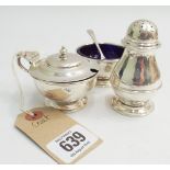 1960's 3 piece silver cruet set London 1963 5.