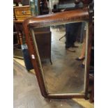 Victorian over mantel mirror in inlaid frame 19" x 32"