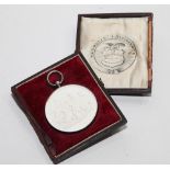 Mid 19th century frosted silver presentation medallion for the Bath and West of England