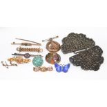 A collection of brooches to include 3 bar brooches marked 9ct,