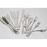 Set of 8 Finnish silver fish knives and forks,