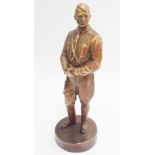 Bronzed finish statue of Hitler on a circular base standing 29cm tall