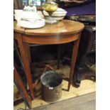 Circular Edwardian inlaid mahogany occasional table with under tier