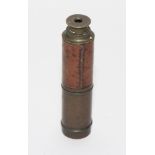 Small 19th century brass and leather bound telescope,