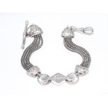 Sterling silver Albertine bracelet in the Victorian style