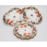 6 piece Shelley porcelain dessert service comprising plates and 2 serving dishes (25cm wide) all