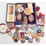 Qty of boxed and un boxed masonic jewels,