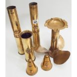 6 pieces of military trench art to include Royal Electrical Mechanical Engineers,
