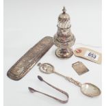 Small collection of silver items to include spoons,