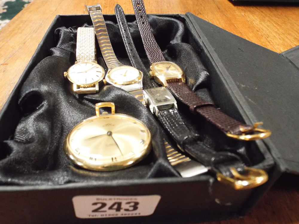 Collection of ladies vintage dress watches and a Royce pocket watch