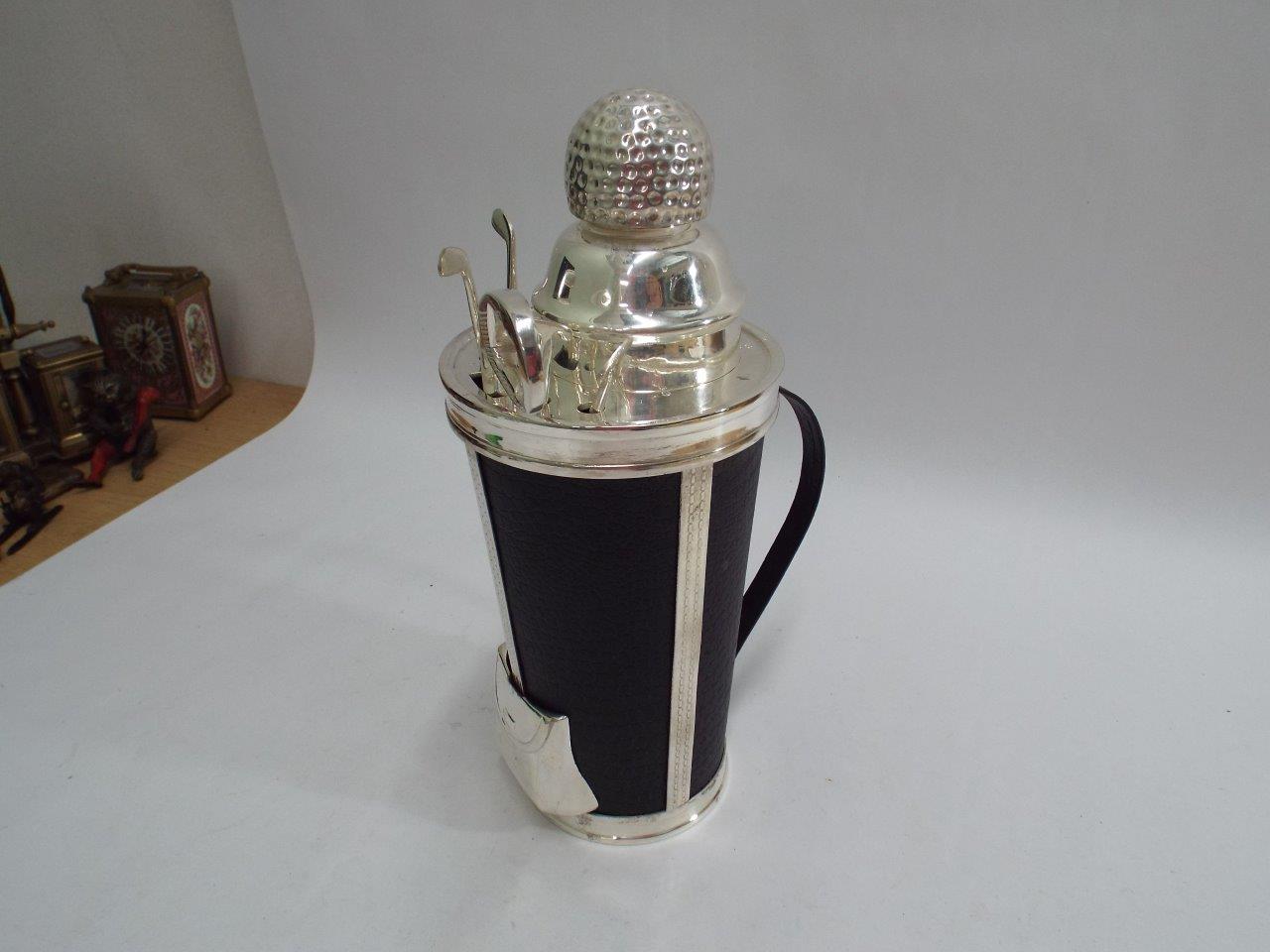 Novelty drinks container in the form of a golf caddy with silver plated cocktail shaker, - Image 2 of 2