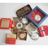 Collection of various pocket watches, stop watch, watch chain etc.