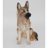 Large Royal Doulton model of a seated Alsatian dog.  35cm high   Condition - hairline crack to the