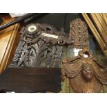 Barometer in carved case, wall bracket,