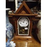 American shelf clock with striking movement and mercury compensating pendulum