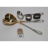 Pair of silver plated salad servers by Christofle,