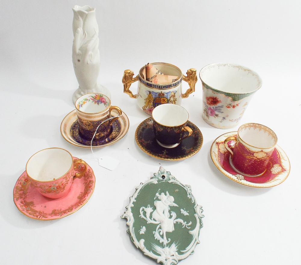 Royal Crown Derby and other cabinet cups and saucers,