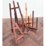 Collection of wooden artist easels